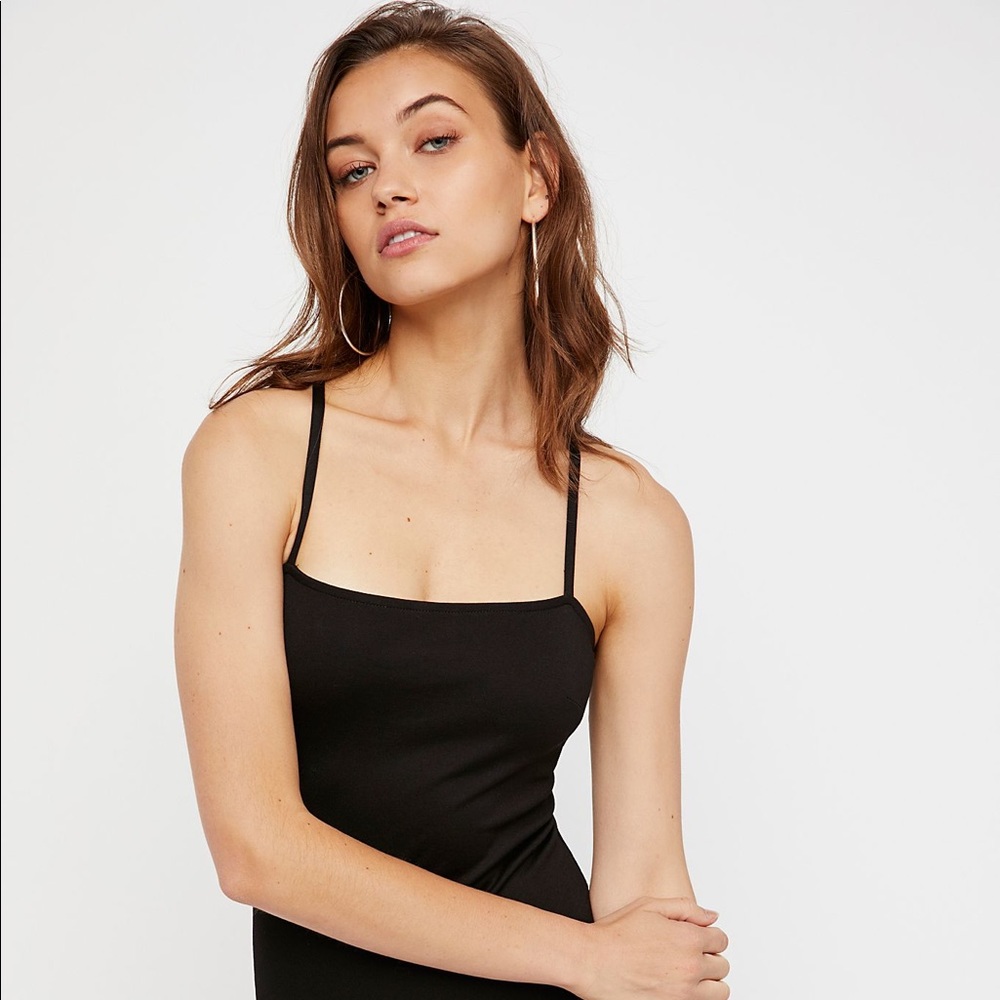 Free People Black Bodysuit